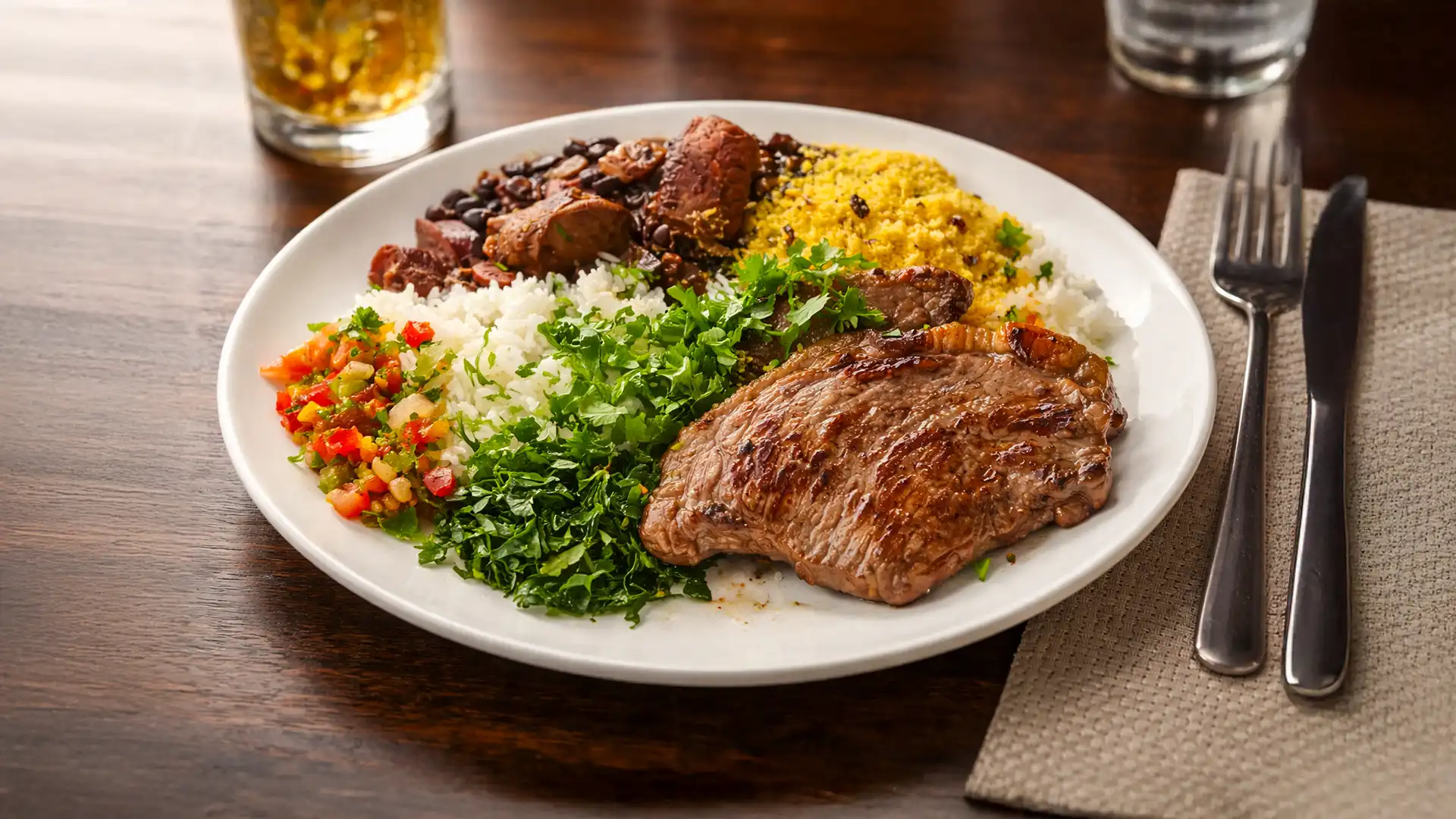 Picanha Brasil - Rindshüft mit Reis und Bohnen